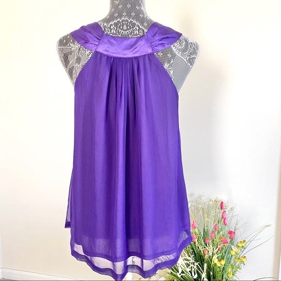Bead Embellished Violet Dolly Dress Top - Picture 2 of 4